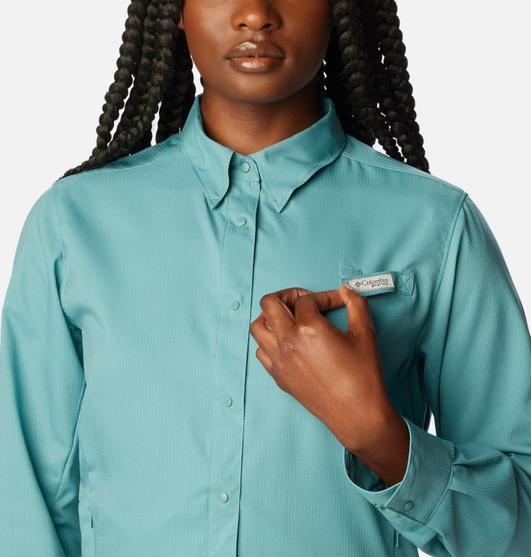 Women’s PFG Tamiami II Long Sleeve Shirt, Color: Tranquil Teal, image 4