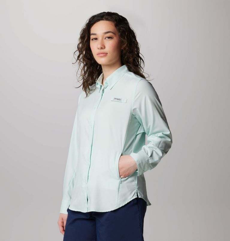 Women’s PFG Tamiami II Long Sleeve Shirt, Color: Icy Morn, image 4