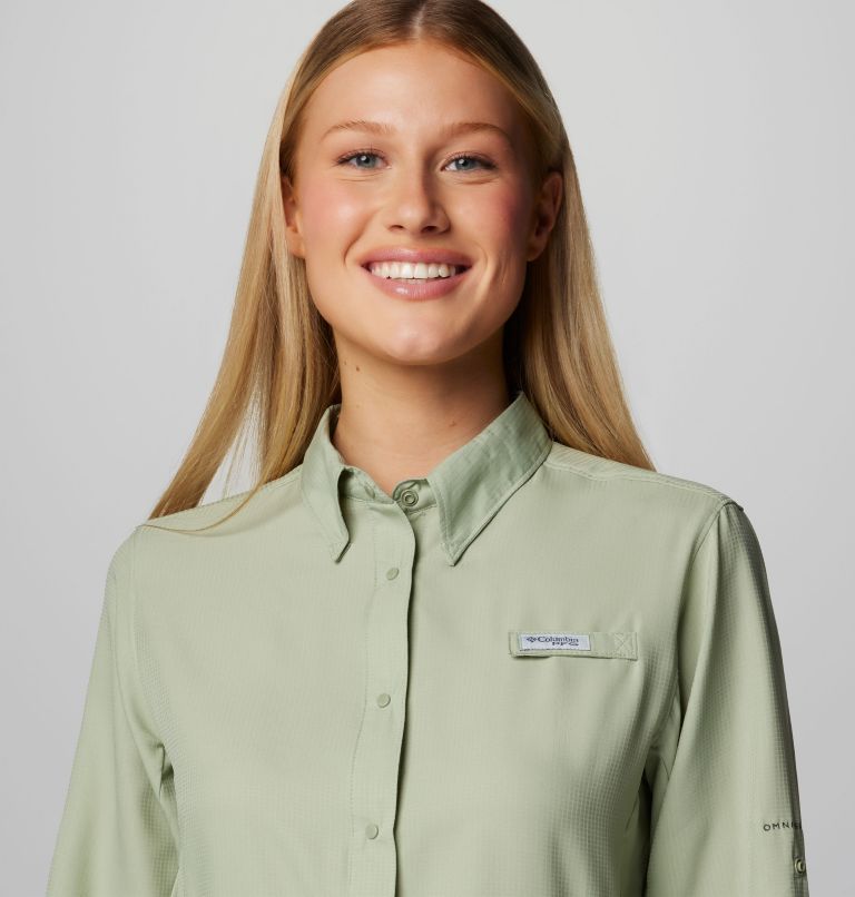 Women’s PFG Tamiami II Long Sleeve Shirt, Color: Safari, image 5