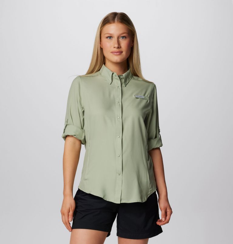 Thumbnail: Women’s PFG Tamiami II Long Sleeve Shirt, Color: Safari, image 9
