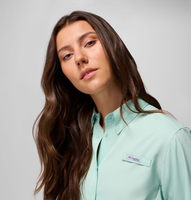 Women's PFG Tamiami II Long Sleeve Shirt, Color: Misty Jade, image 5