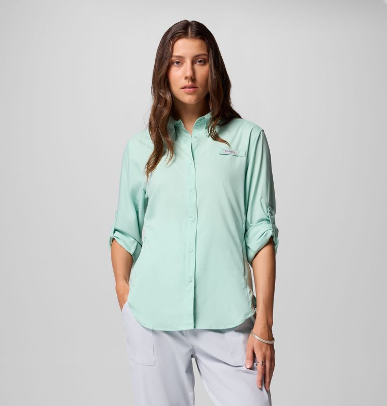 Women's PFG Tamiami II Long Sleeve Shirt, Color: Misty Jade, image 8