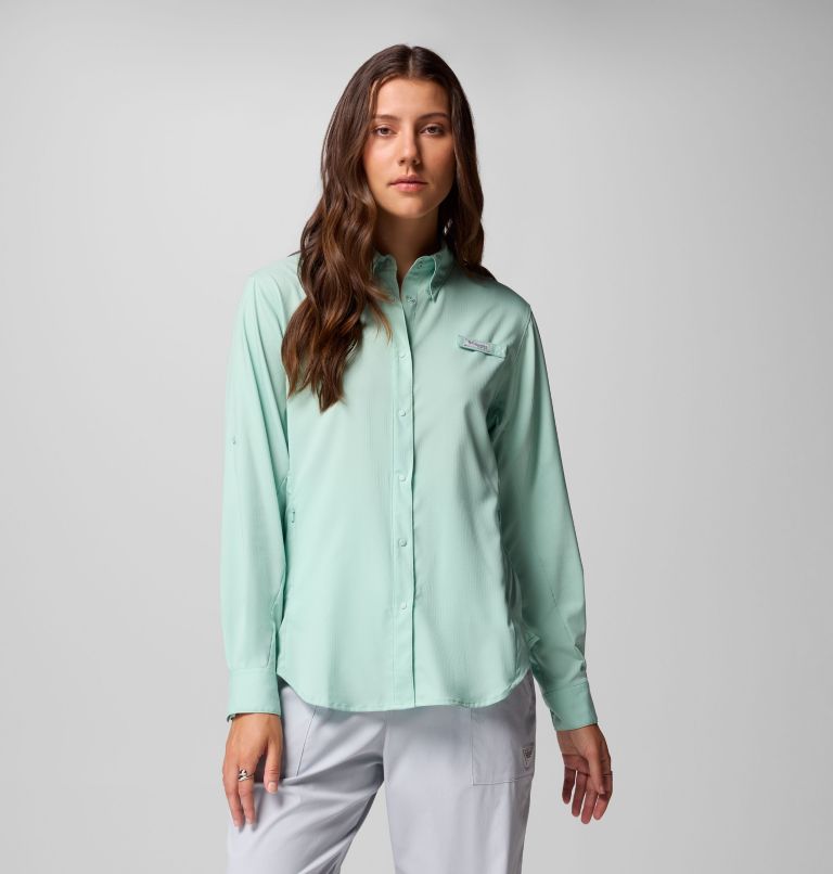 Women's PFG Tamiami II Long Sleeve Shirt, Color: Misty Jade, image 1