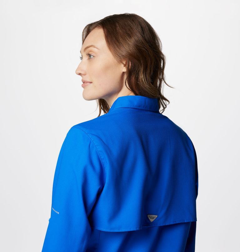 Thumbnail: Women’s PFG Tamiami II Long Sleeve Shirt, Color: Blue Macaw, image 6