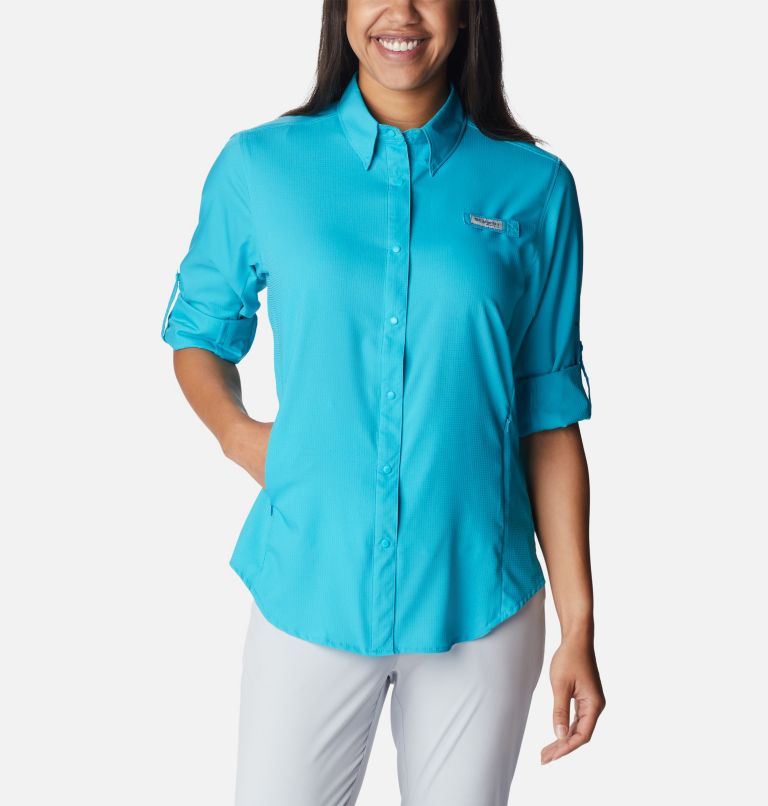 Women’s PFG Tamiami II Long Sleeve Shirt, Color: Ocean Teal, image 6