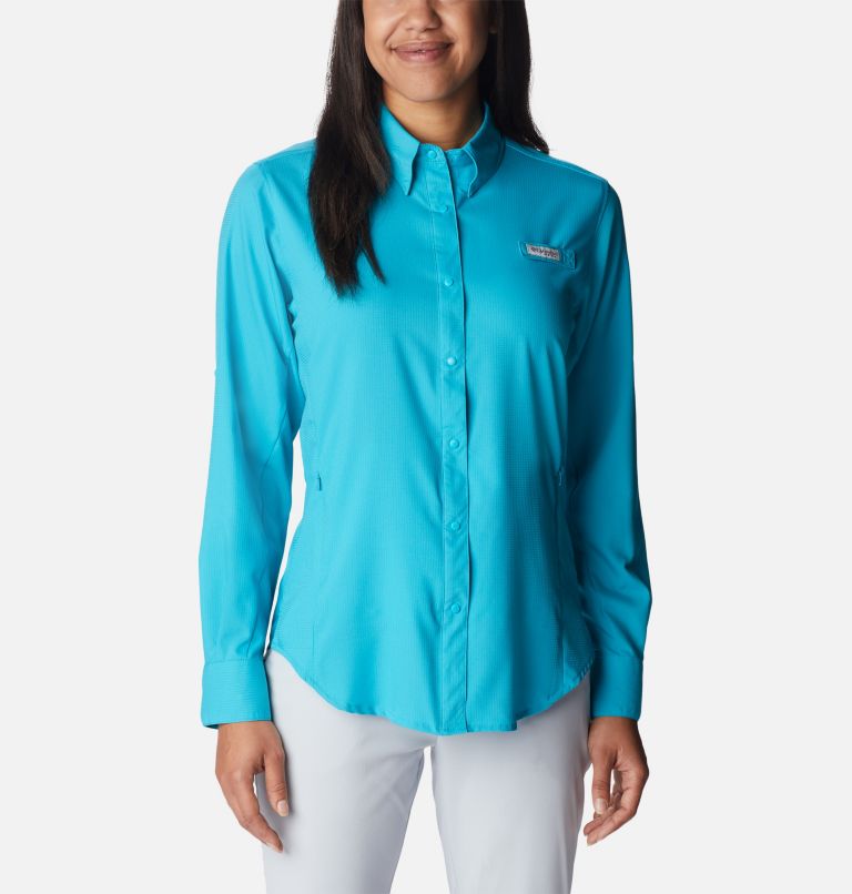 Thumbnail: Women’s PFG Tamiami II Long Sleeve Shirt, Color: Ocean Teal, image 1