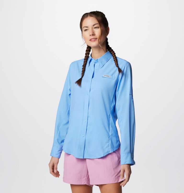 Women's PFG Tamiami II Long Sleeve Shirt, Color: White Cap, image 7