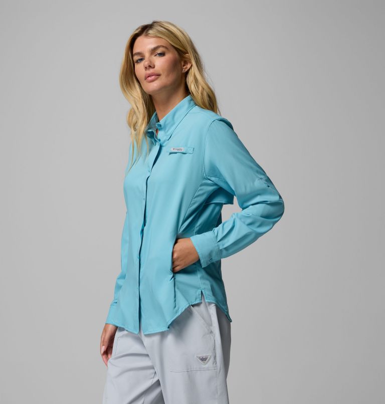 Women's PFG Tamiami II Long Sleeve Shirt, Color: Vintage Blue, image 4