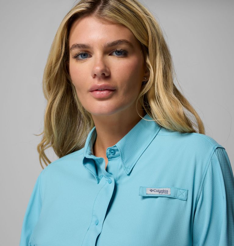 Women's PFG Tamiami II Long Sleeve Shirt, Color: Vintage Blue, image 5