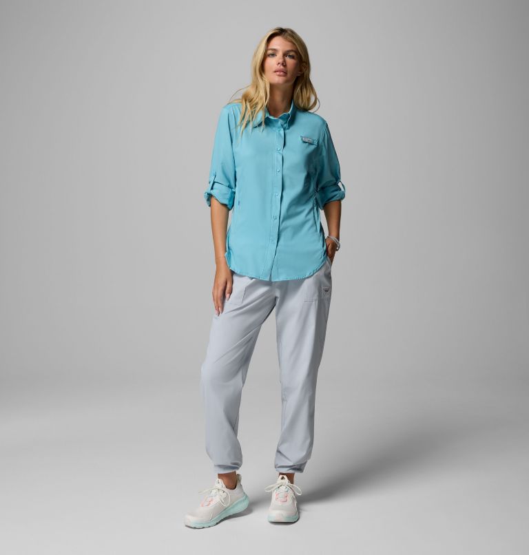 Women's PFG Tamiami II Long Sleeve Shirt, Color: Vintage Blue, image 2