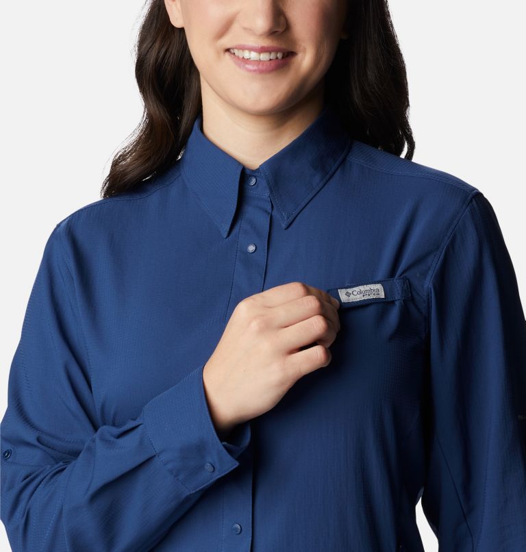 Thumbnail: Women’s PFG Tamiami II Long Sleeve Shirt, Color: Carbon, image 4