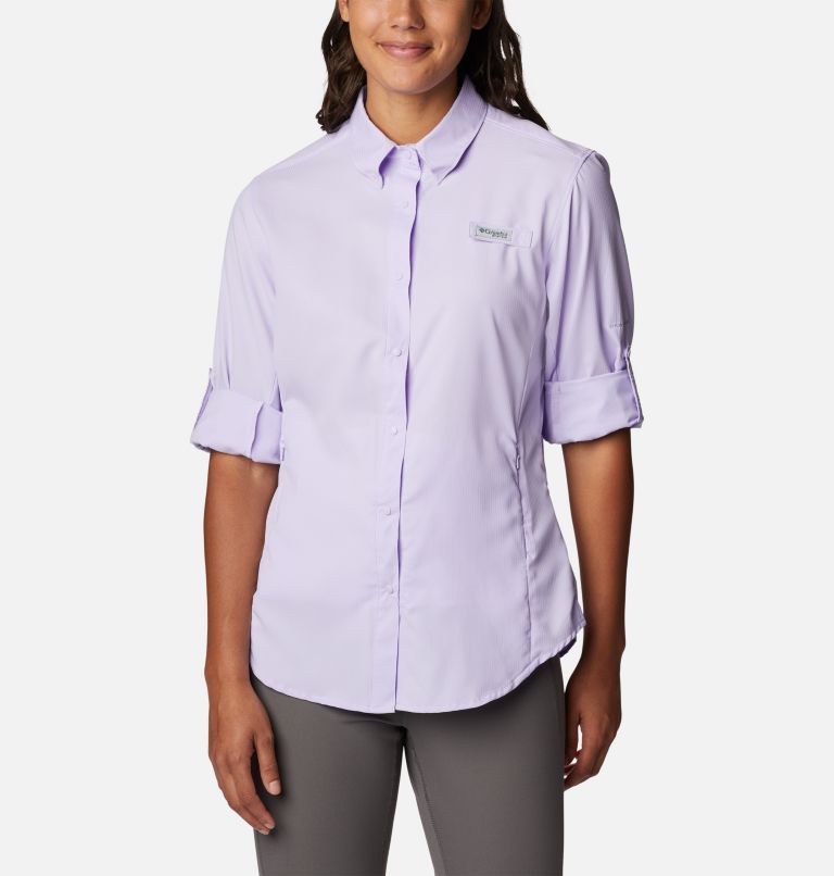 Thumbnail: Women’s PFG Tamiami II Long Sleeve Shirt, Color: Soft Violet, image 6