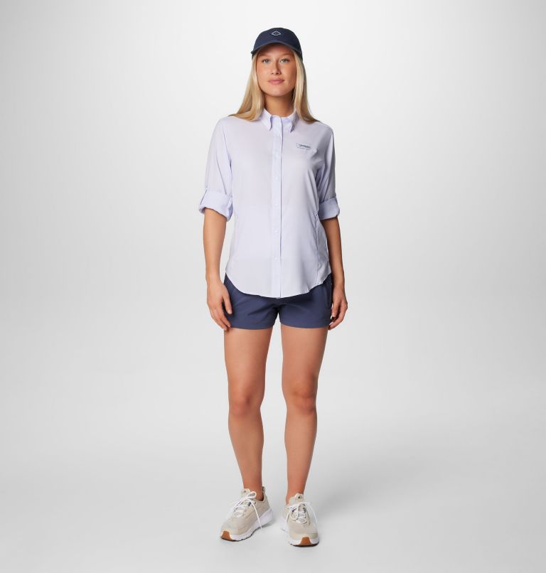 Women's PFG Tamiami II Long Sleeve Shirt, Color: Snowdrift, image 3