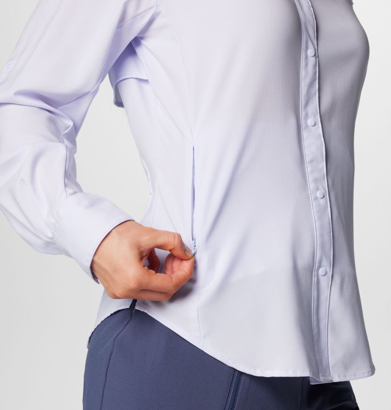Women's PFG Tamiami II Long Sleeve Shirt, Color: Snowdrift, image 7