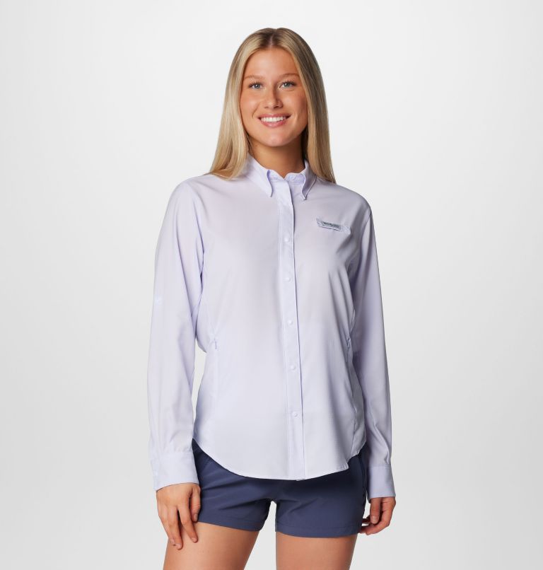 Women's PFG Tamiami II Long Sleeve Shirt, Color: Snowdrift, image 1