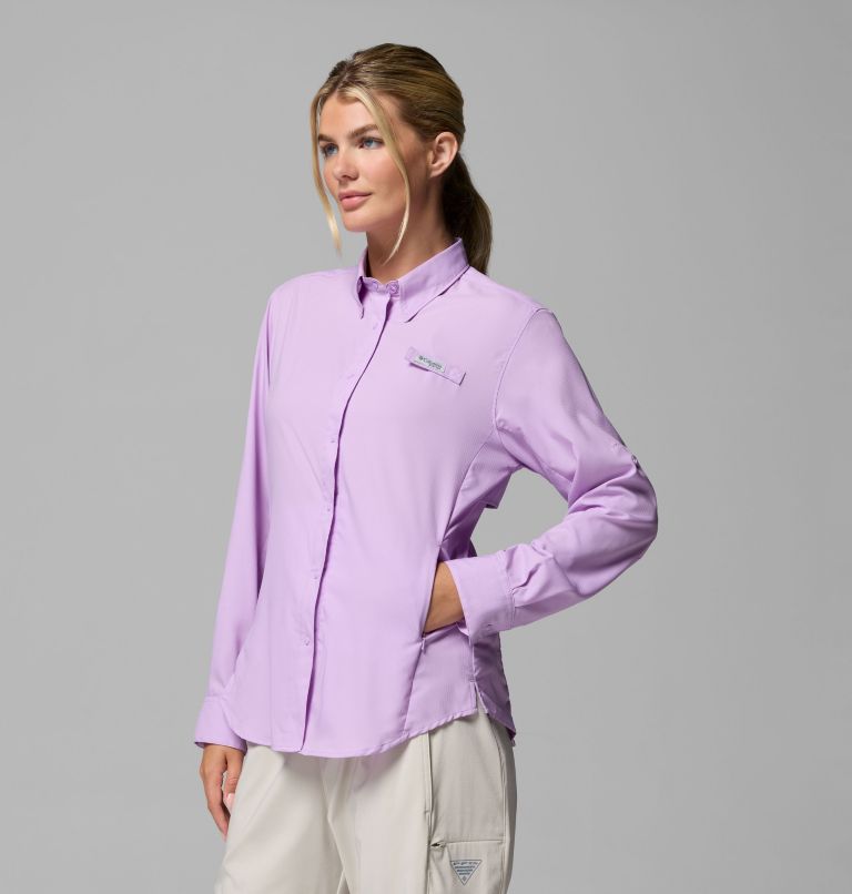 Women's PFG Tamiami II Long Sleeve Shirt, Color: Hydrangea, image 4