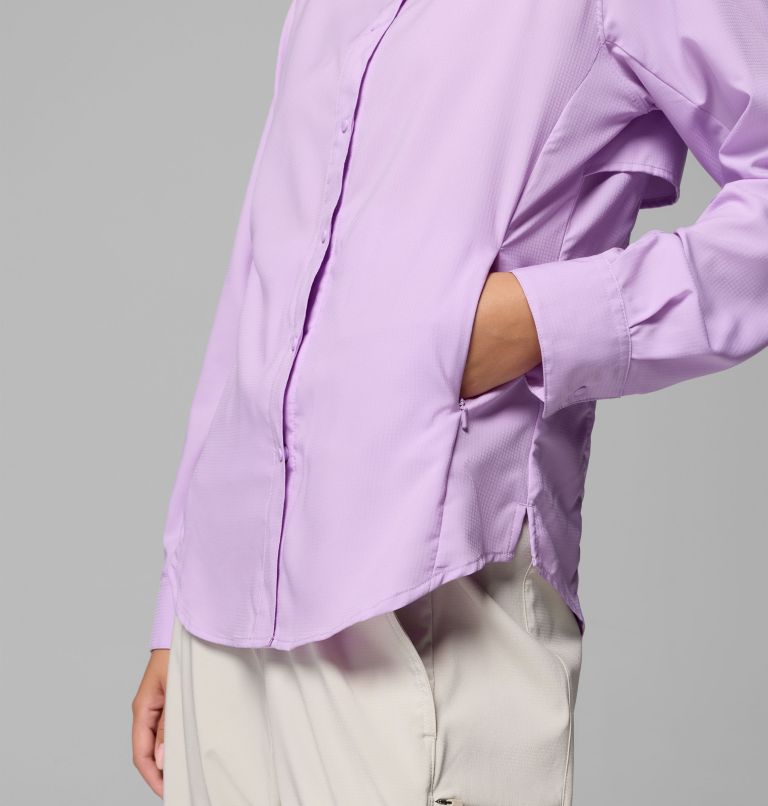 Women's PFG Tamiami II Long Sleeve Shirt, Color: Hydrangea, image 10