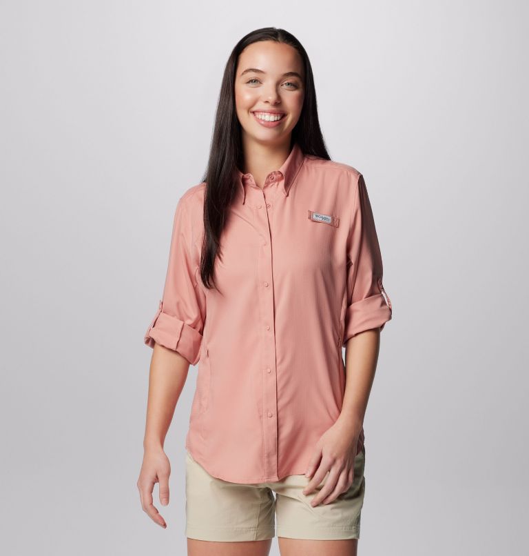 Thumbnail: Women’s PFG Tamiami II Long Sleeve Shirt, Color: Sandalwood Pink, image 7