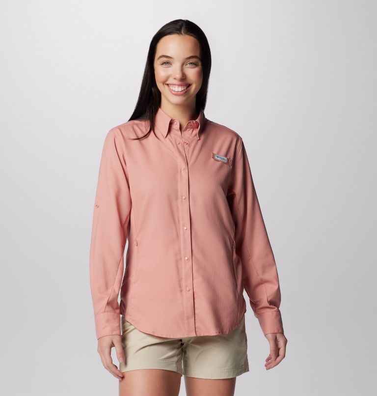 Thumbnail: Women’s PFG Tamiami II Long Sleeve Shirt, Color: Sandalwood Pink, image 1