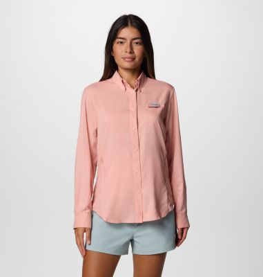 Women's PFG Tamiami II Long Sleeve Shirt, Color: Faux Pink, image 9