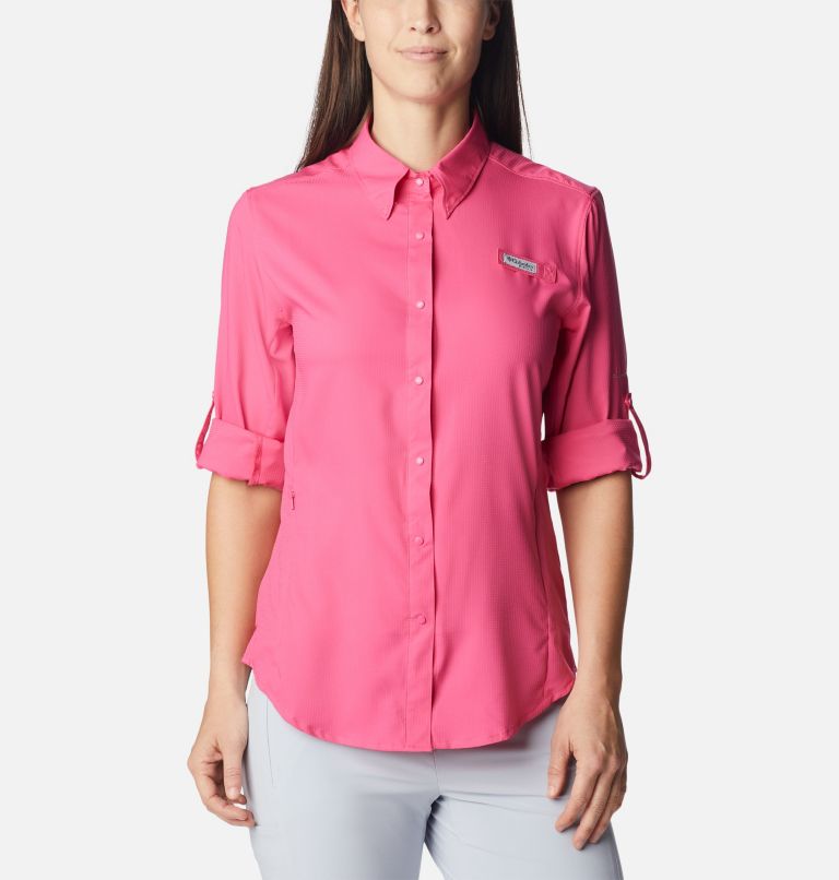 Thumbnail: Women’s PFG Tamiami II Long Sleeve Shirt, Color: Ultra Pink, image 6