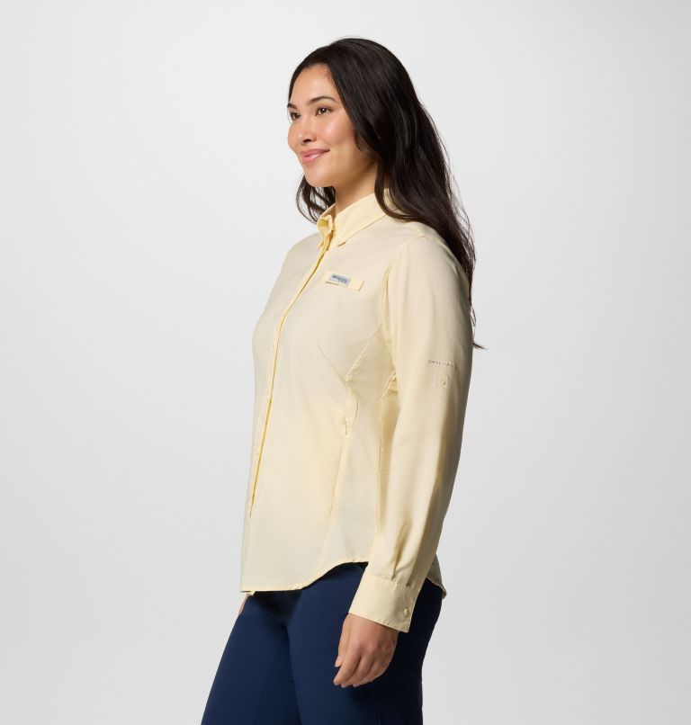 Women's PFG Tamiami II Long Sleeve Shirt, Color: Lemon Wash, image 3