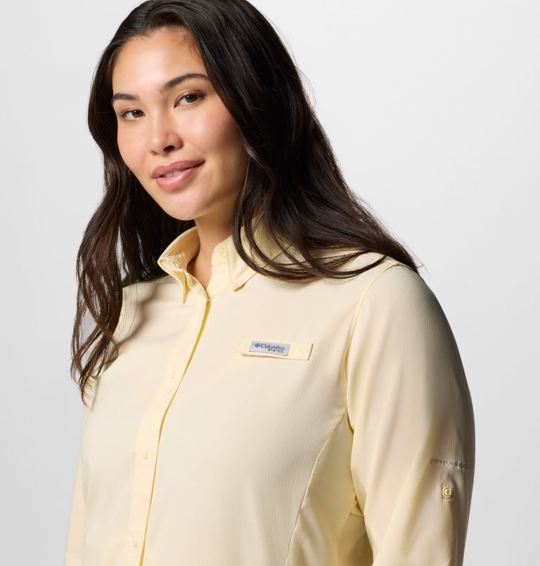 Women's PFG Tamiami II Long Sleeve Shirt, Color: Lemon Wash, image 4