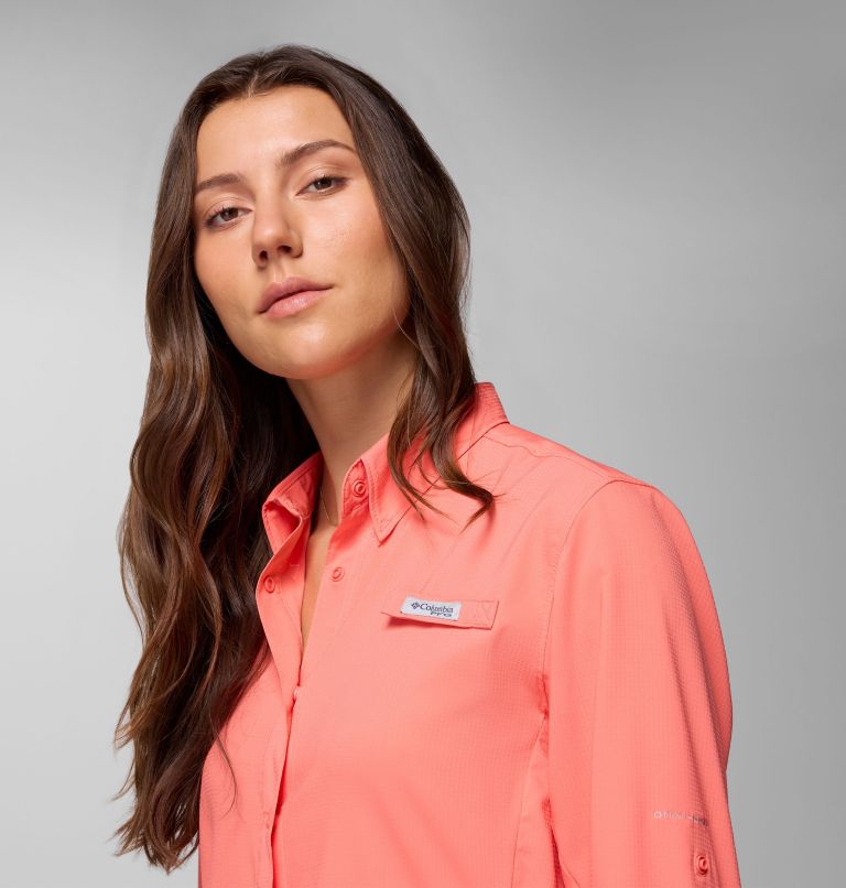 Women's PFG Tamiami II Long Sleeve Shirt, Color: Melonade, image 5