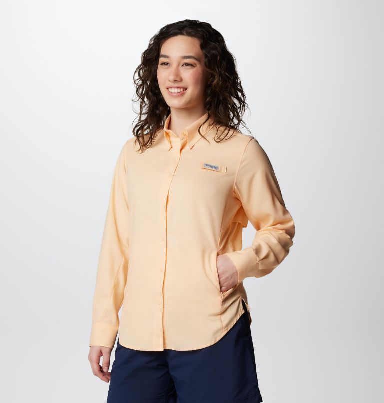 Women’s PFG Tamiami II Long Sleeve Shirt, Color: Peach Fizz, image 4