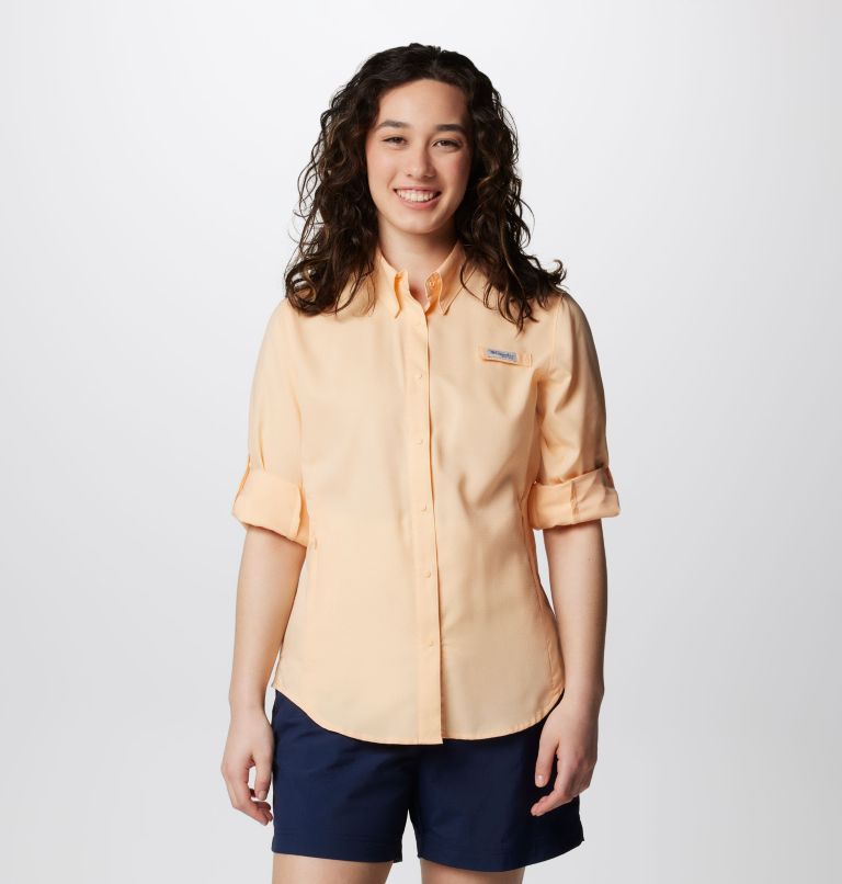 Thumbnail: Women’s PFG Tamiami II Long Sleeve Shirt, Color: Peach Fizz, image 7