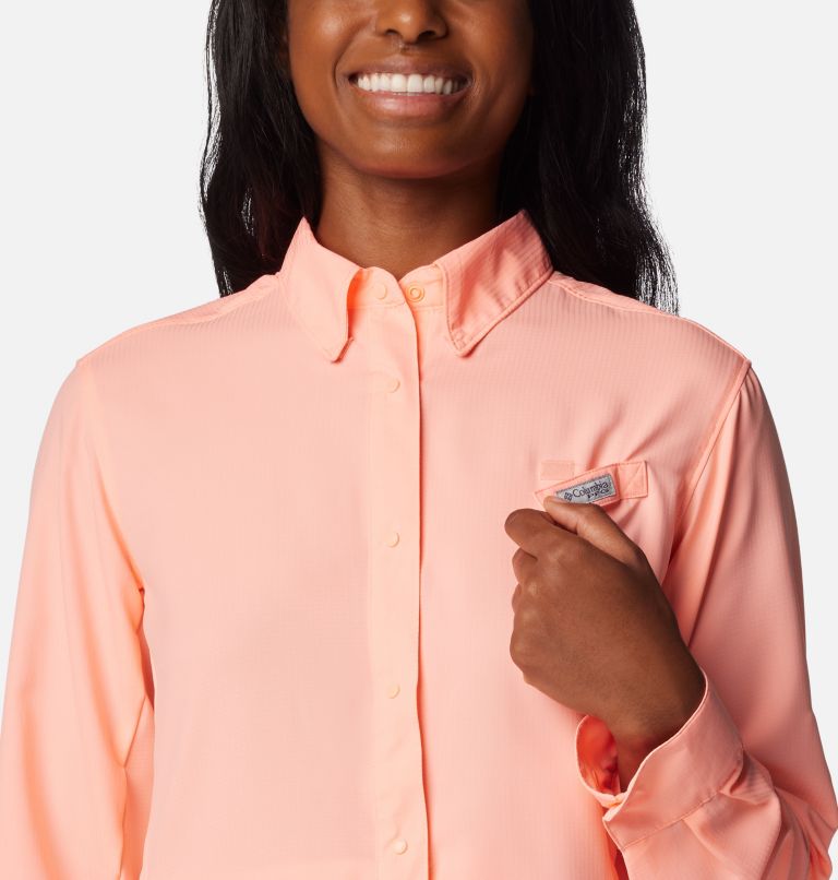 Women’s PFG Tamiami II Long Sleeve Shirt, Color: Tiki Pink, image 4