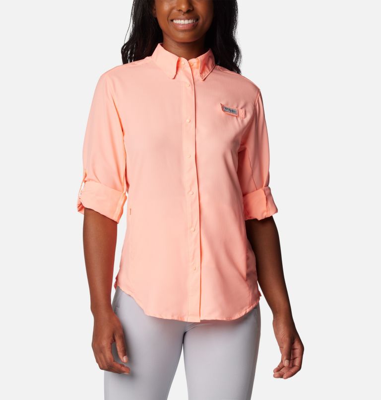Thumbnail: Women’s PFG Tamiami II Long Sleeve Shirt, Color: Tiki Pink, image 6