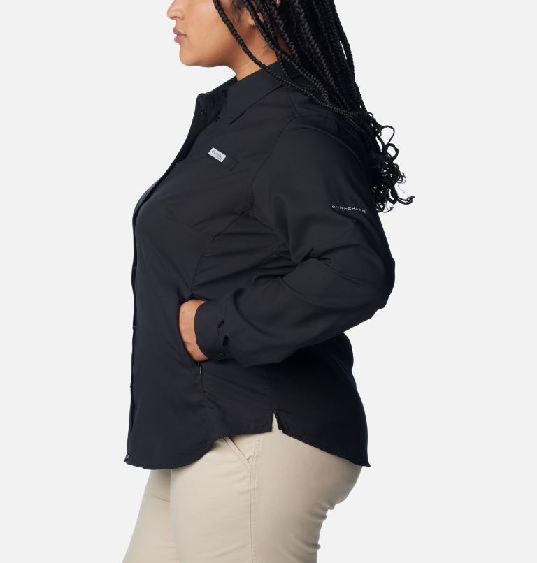 Thumbnail: Women’s PFG Tamiami II Long Sleeve Shirt - Plus Size, Color: Black, image 3