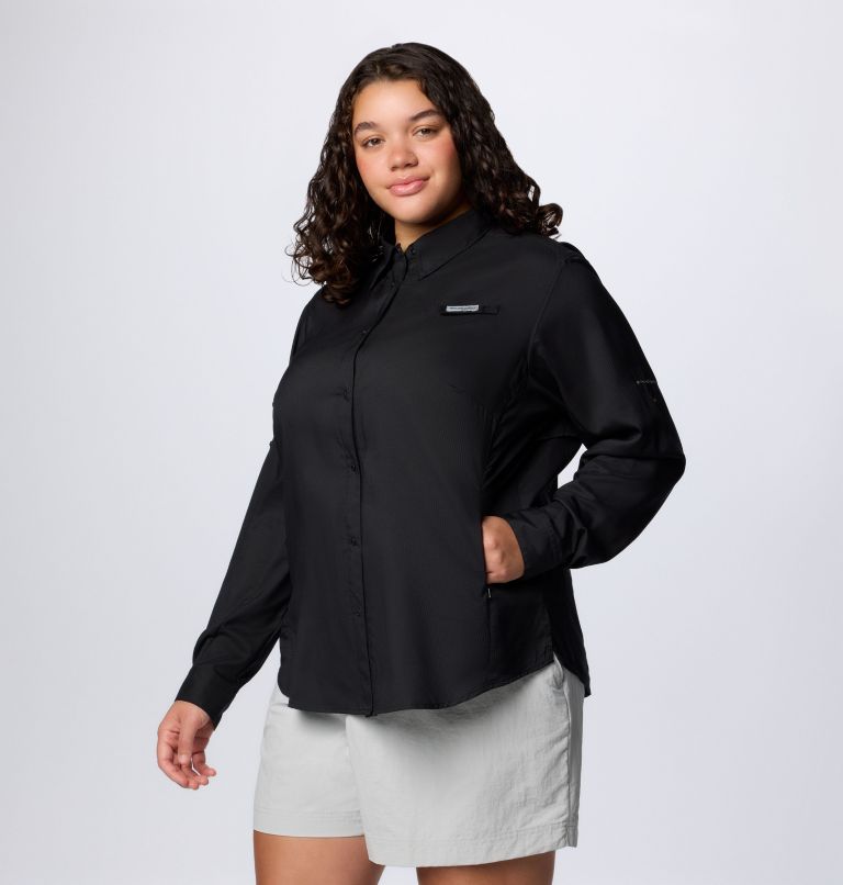 Women's PFG Tamiami II Long Sleeve Shirt - Plus Size, Color: Black, image 4