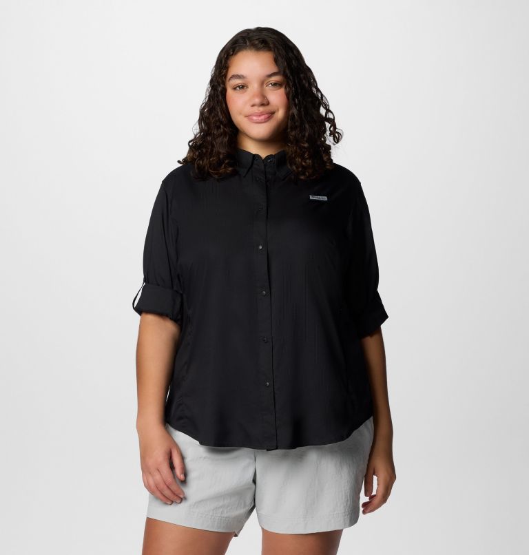 Women's PFG Tamiami II Long Sleeve Shirt - Plus Size, Color: Black, image 7