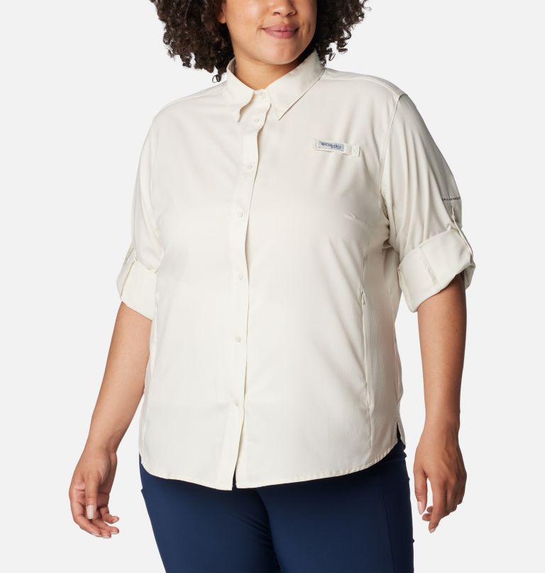 Women’s PFG Tamiami II Long Sleeve Shirt - Plus Size, Color: Stone, image 6