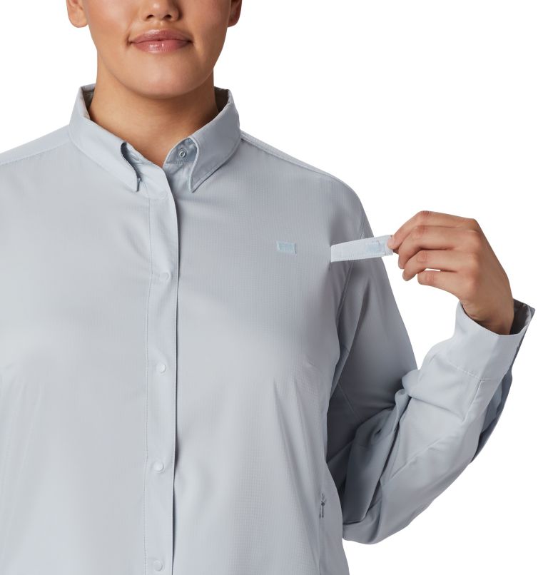 Women’s PFG Tamiami II Long Sleeve Shirt - Plus Size, Color: Cirrus Grey, image 4