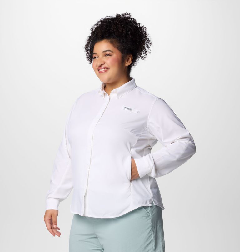 Women's PFG Tamiami II Long Sleeve Shirt - Plus Size, Color: White, image 4