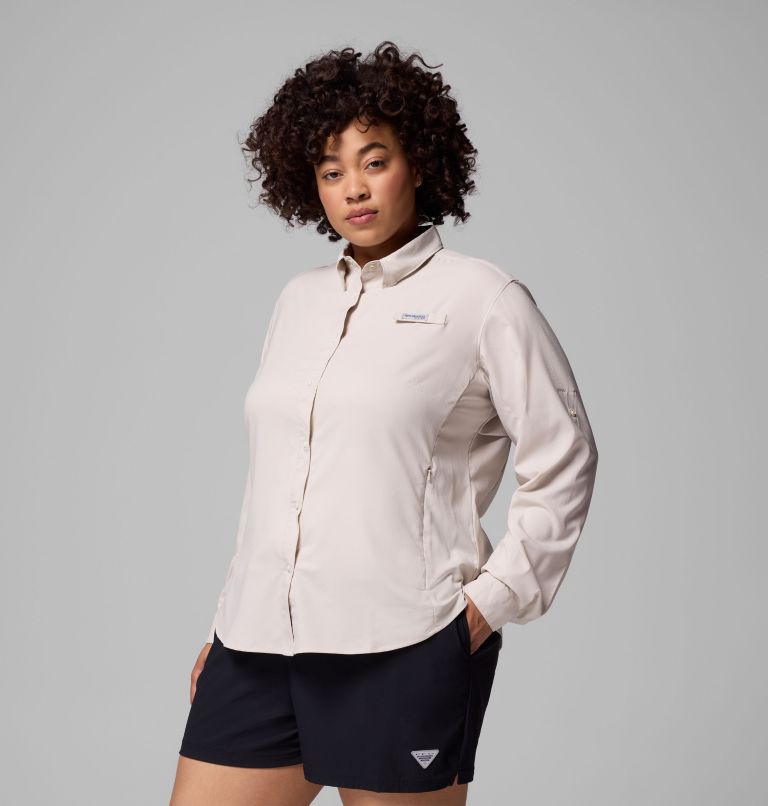 Women's PFG Tamiami II Long Sleeve Shirt - Plus Size, Color: Dark Stone, image 4