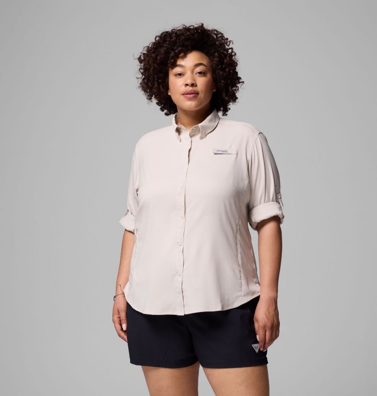 Women's PFG Tamiami II Long Sleeve Shirt - Plus Size, Color: Dark Stone, image 5