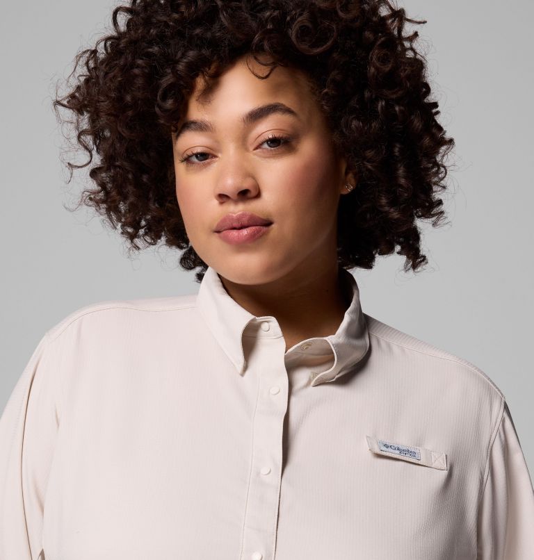 Women's PFG Tamiami II Long Sleeve Shirt - Plus Size, Color: Dark Stone, image 7