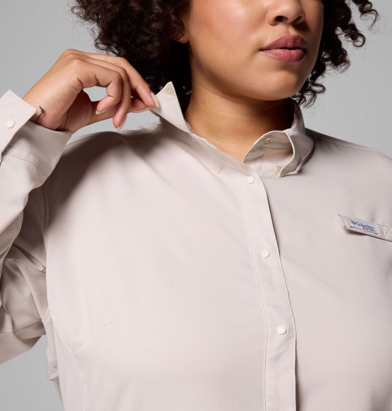 Women's PFG Tamiami II Long Sleeve Shirt - Plus Size, Color: Dark Stone, image 8