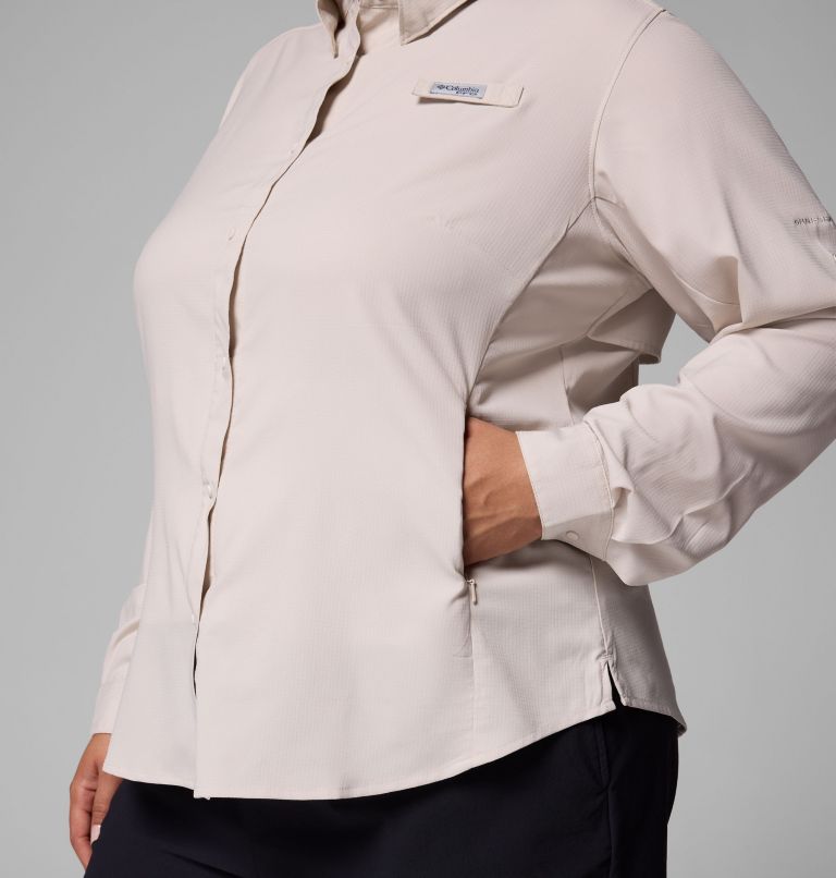 Women's PFG Tamiami II Long Sleeve Shirt - Plus Size, Color: Dark Stone, image 9