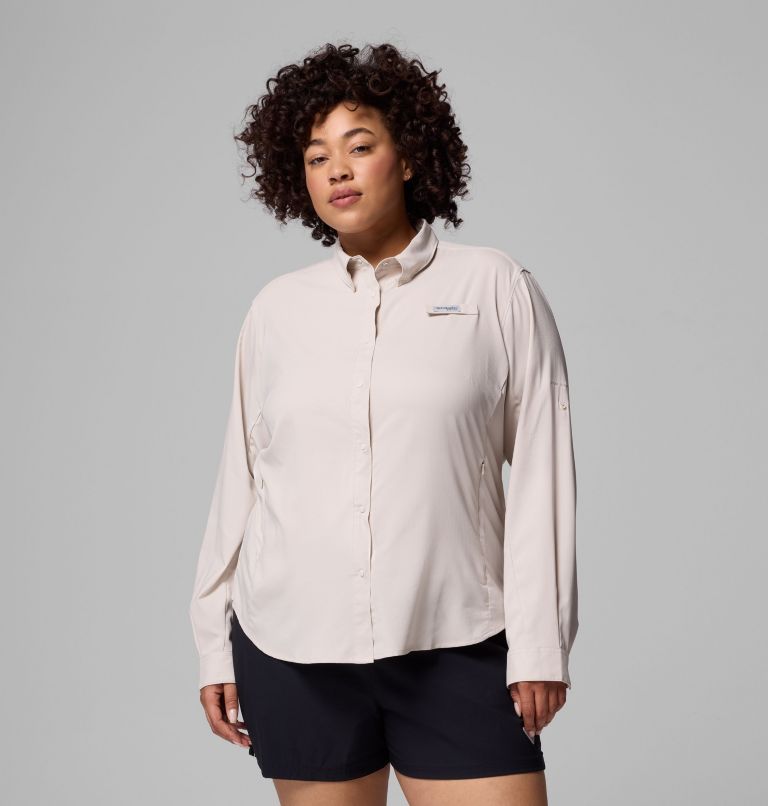 Women's PFG Tamiami II Long Sleeve Shirt - Plus Size, Color: Dark Stone, image 1