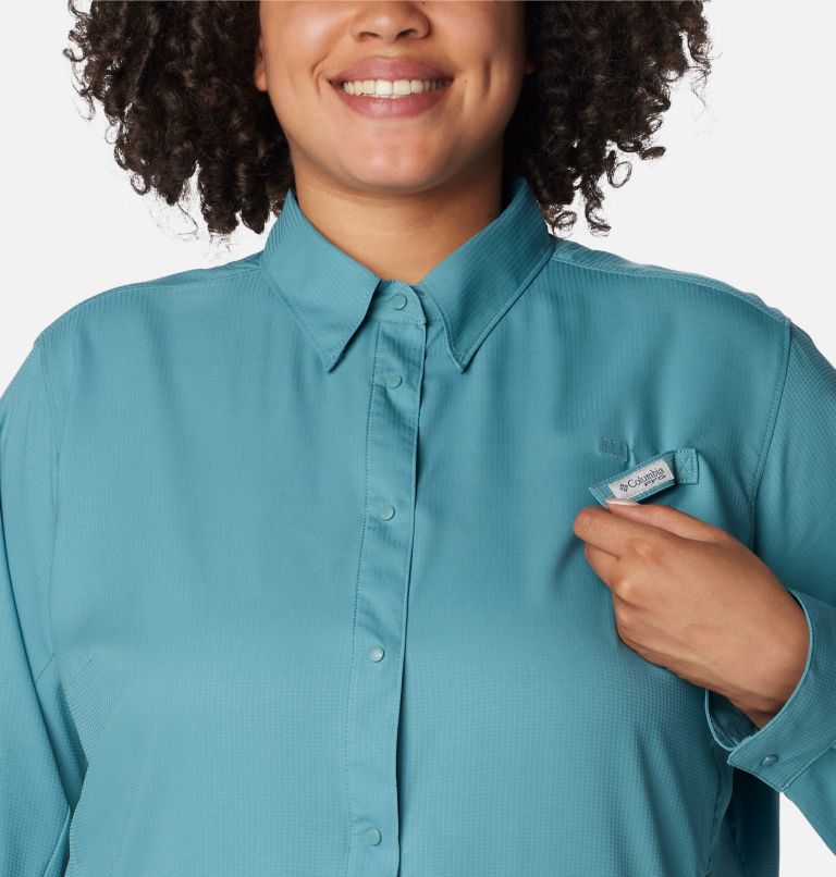 Chemise à manches longues PFG Tamiami II pour femme - Grandes tailles, Color: Tranquil Teal, image 4
