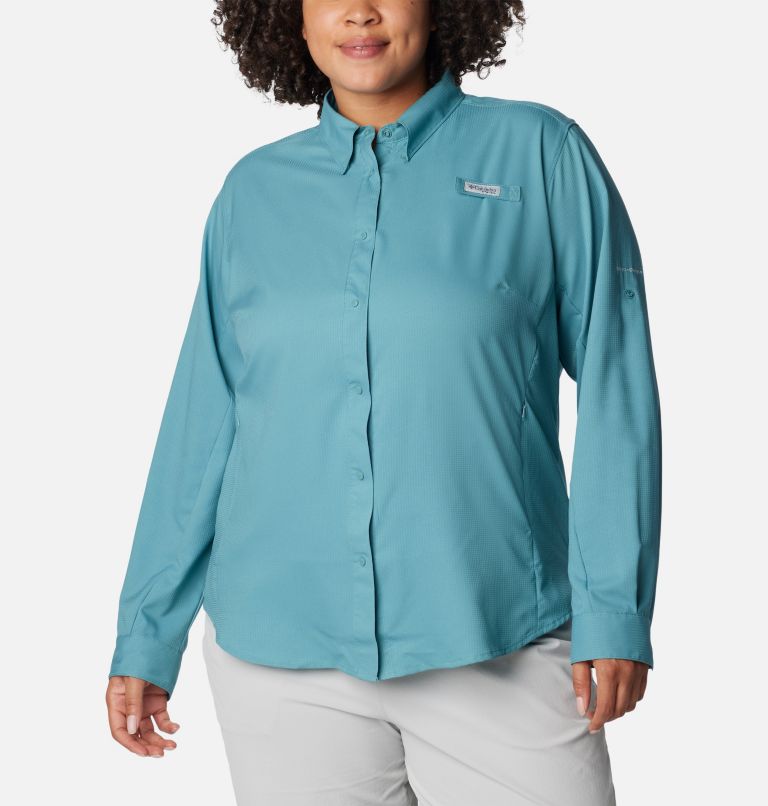 Thumbnail: Chemise à manches longues PFG Tamiami II pour femme - Grandes tailles, Color: Tranquil Teal, image 1