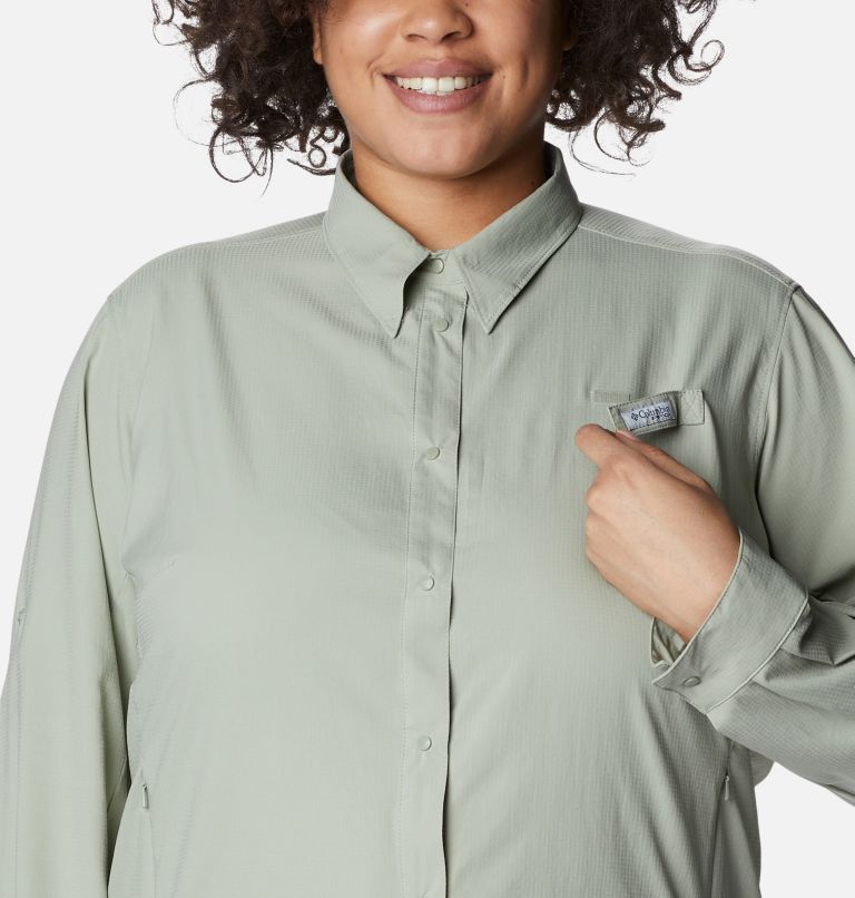 Women's PFG Tamiami II Long Sleeve Shirt - Plus Size, Color: Safari, image 4