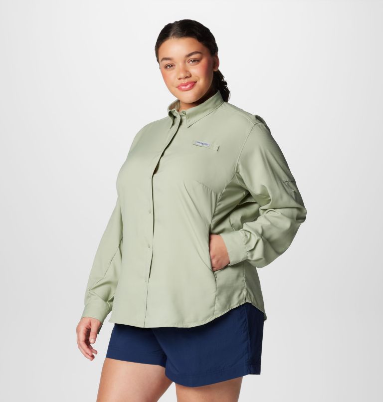 Women's PFG Tamiami II Long Sleeve Shirt - Plus Size, Color: Safari, image 4