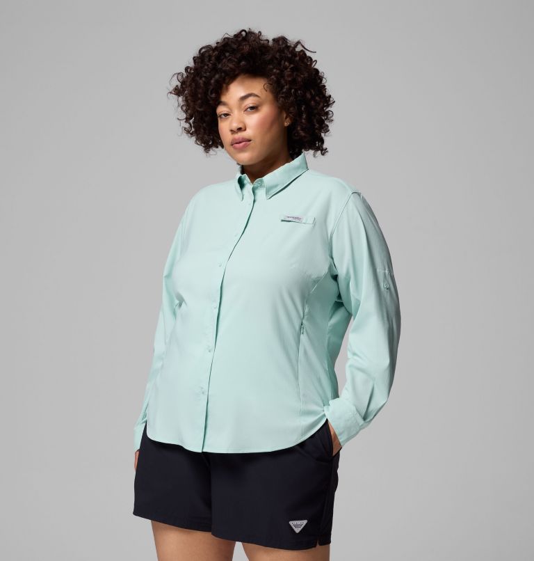 Women's PFG Tamiami II Long Sleeve Shirt - Plus Size, Color: Misty Jade, image 4