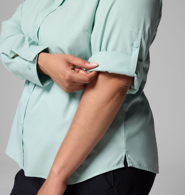 Women's PFG Tamiami II Long Sleeve Shirt - Plus Size, Color: Misty Jade, image 6